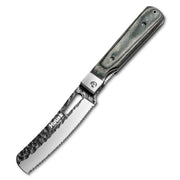 Huusk 4.14-Inch Green Wood Folding Serrated Knife