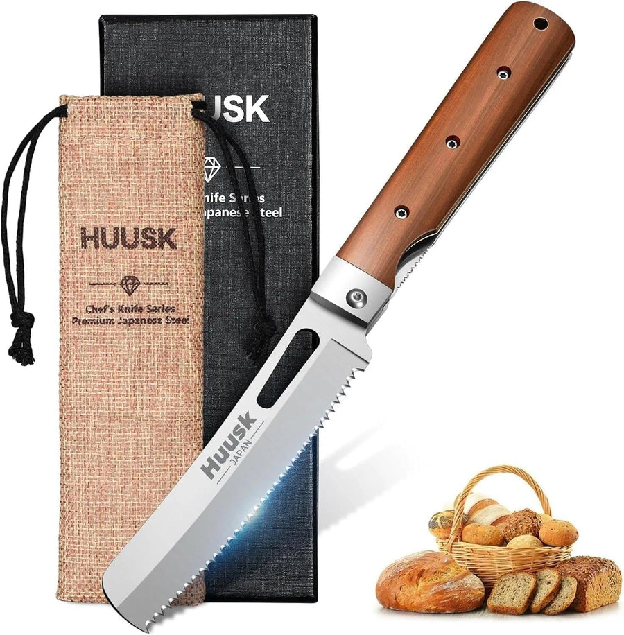Huusk Folding Chef Knife - Natural Wood, 2.3 inch