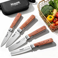 Huusk Folding Chef Knife - Natural Wood, 4.37 inch