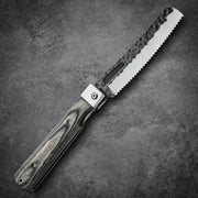 Huusk 4.14-Inch Green Wood Folding Serrated Knife