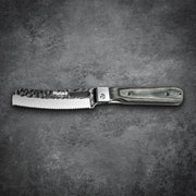 Huusk 4.14-Inch Green Wood Folding Serrated Knife