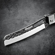 Huusk 4.14-Inch Green Wood Folding Serrated Knife