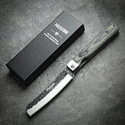 Huusk 4.14-Inch Green Wood Folding Serrated Knife