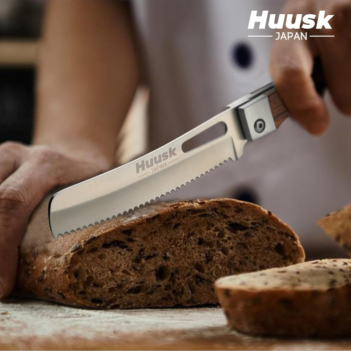 Huusk Folding Chef Knife - Natural Wood, 4.37 inch