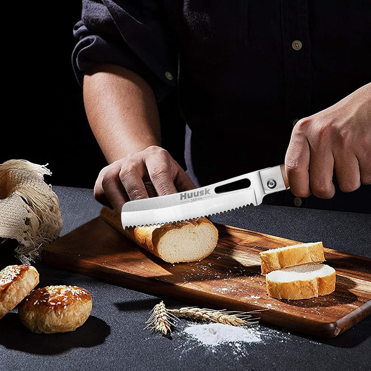 Huusk Folding Chef Knife - Natural Wood, 2.3 inch