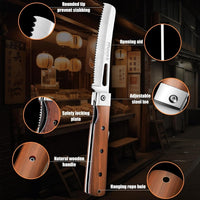Huusk Folding Chef Knife - Natural Wood, 2.3 inch