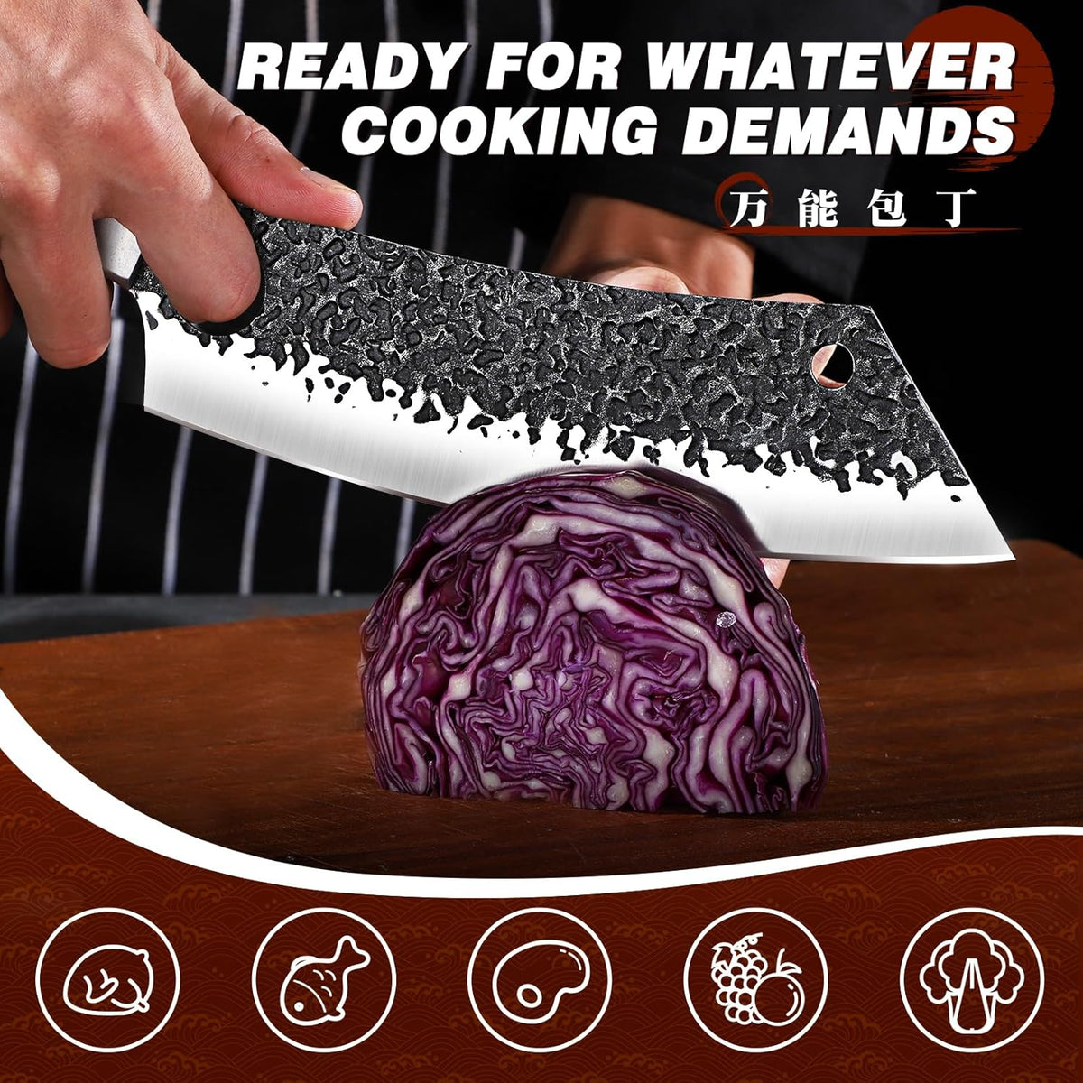 Huusk Butcher & Cleaver Chef Knife