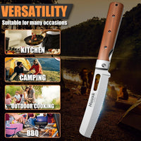 Huusk Folding Chef Knife - Natural Wood, 2.3 inch