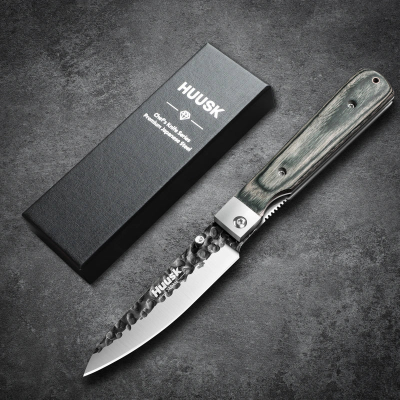 Huusk 3.94-Inch Green Wood Folding Chef Knife product photo 11
