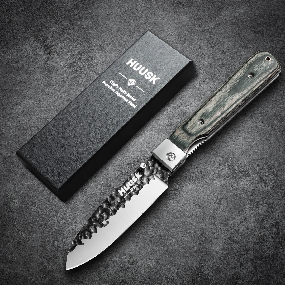 Huusk 4.26-Inch Green Wood Folding Chef Knife product photo 10