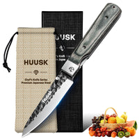 Huusk Folding Chef Knife - Green Wood, 3.94 inch