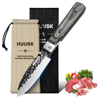 Huusk Folding Chef Knife - Green Wood, 4.26 inch