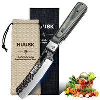 Huusk Folding Chef Knife - Green Wood, 4.33 inch