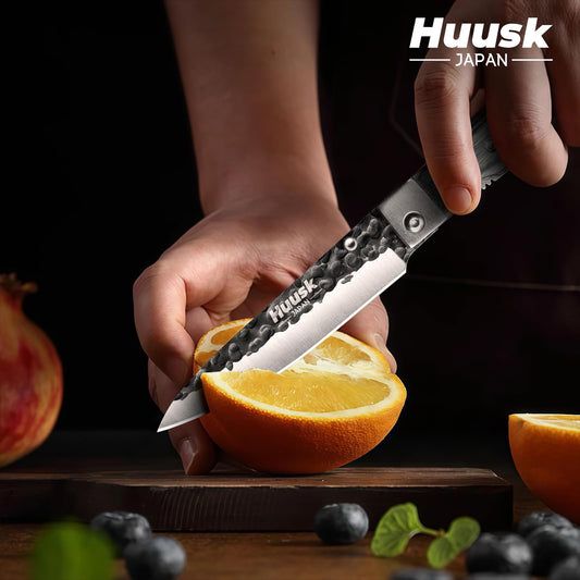 Huusk Folding Chef Knife - Green Wood, 3.94 inch