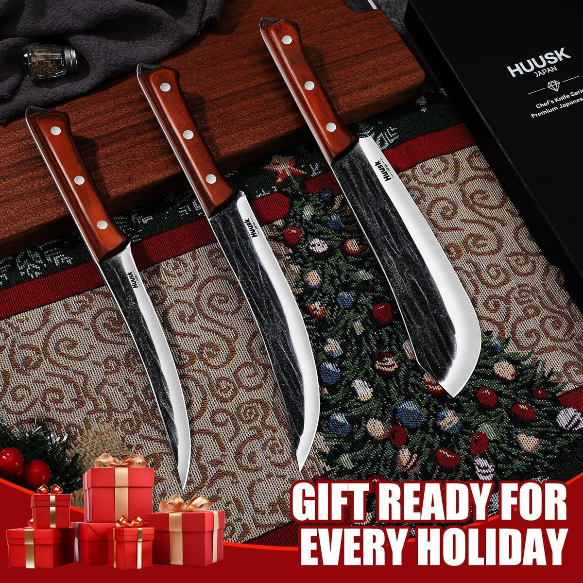 Huusk 3-Piece Japanese Style Knife Set