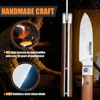 Huusk Folding Chef Knife - Natural Wood, 4.26 inch