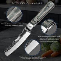 Huusk Folding Chef Knife - Green Wood, 4.37 inch
