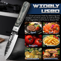 Huusk Folding Chef Knife - Green Wood, 4.26 inch