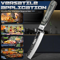 Huusk Folding Chef Knife - Green Wood, 4.14 inch