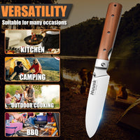 Huusk Folding Chef Knife - Natural Wood, 4.26 inch