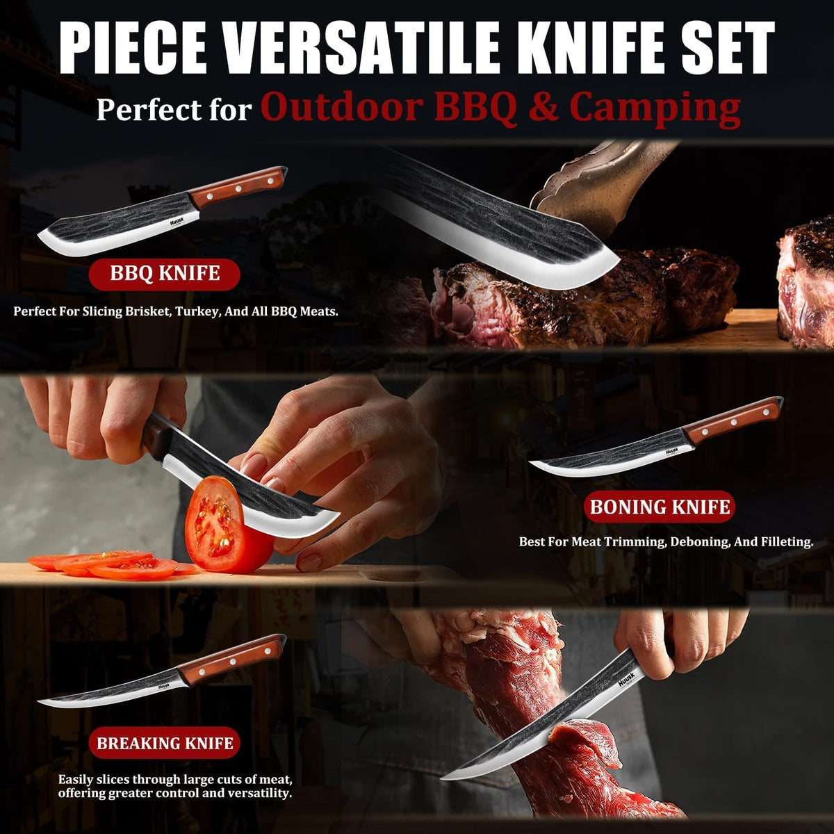 Huusk 3-Piece Japanese Style Knife Set