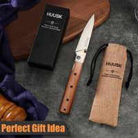 Huusk Folding Chef Knife - Natural Wood, 3.94 inch
